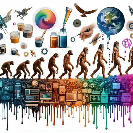 Set of vector icons of the human body in the form of the planet.の素材