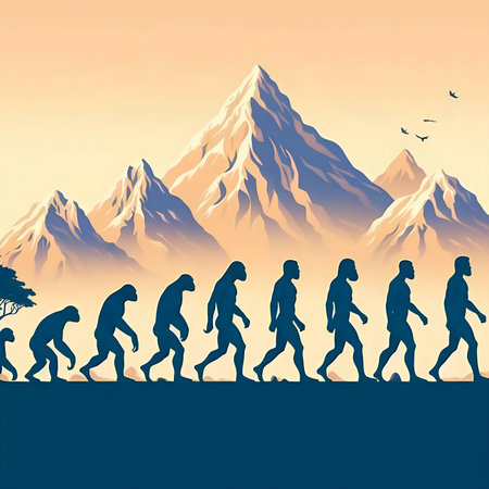 The evolution of the people. The evolution of the people. Vector illustration.の素材