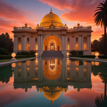 Sunset view of the Putrajaya Mosque, Malaysia.の素材