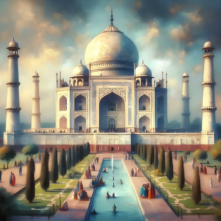 Taj Mahal in Agra, Uttar Pradesh, India.の素材