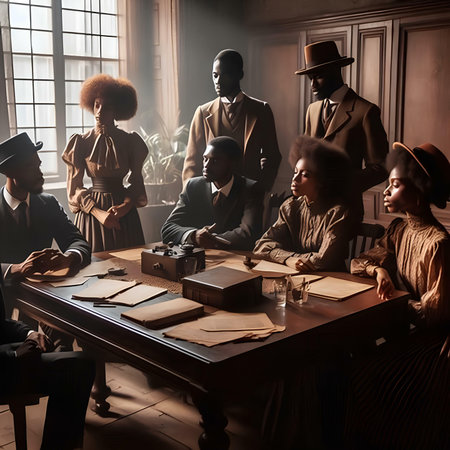 Group of african american people playing board games at table.の素材