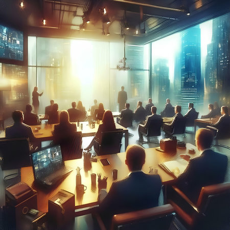 Business People Meeting Seminar Conference Discussion Concept. 3D Renderingの素材