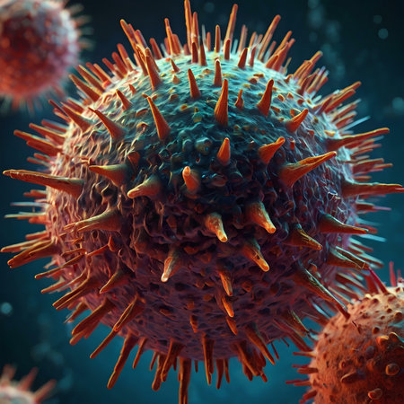 3D illustration Coronavirus 2019-nCov, SARS-CoV-2, Middle East Respiratory Syndromeの素材