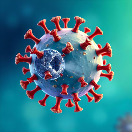 Coronavirus 2019-nCov. SARS-CoV-2. Middle East respiratory syndrome coronavirus. 3D illustrationの素材
