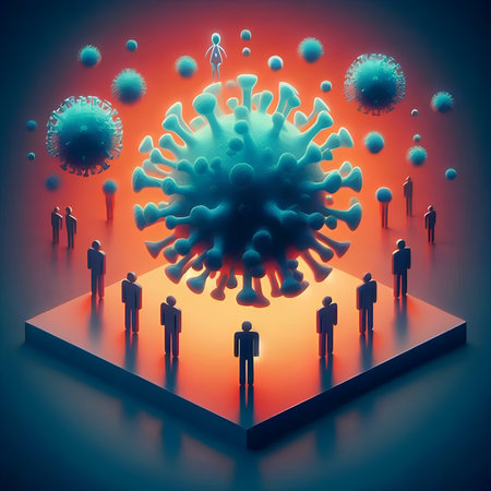 Coronavirus 2019-nCoV. Pandemic concept. 3D illustrationの素材