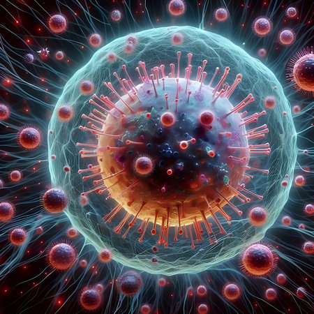 3d illustration of virus in space, digital artwork for creative graphic designの素材