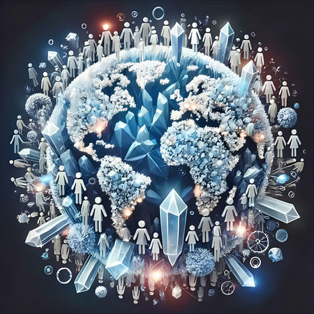 Conceptual image with human brain and crystal. 3D renderingの素材