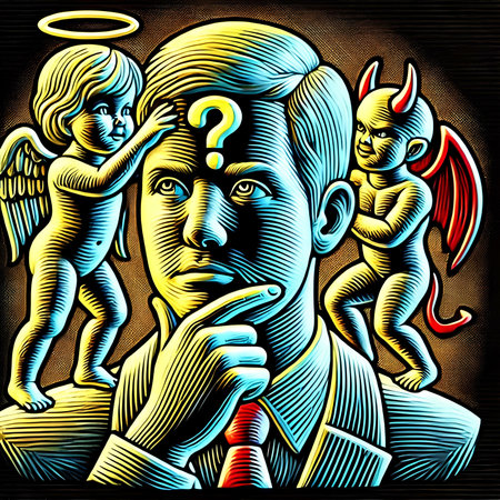 Angel with a child in the hands of a man. Vector illustration.の素材