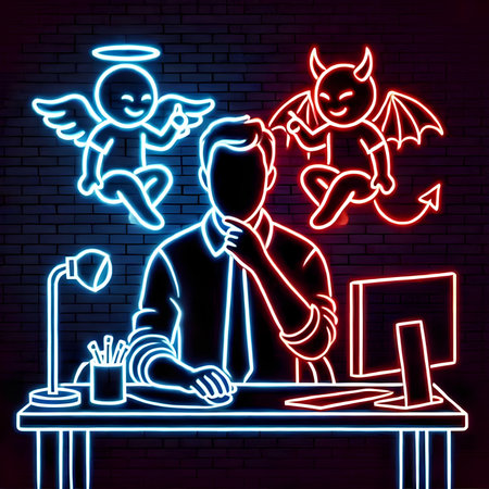 Halloween neon design, vector illustration eps 10. Neon sign in the form of a silhouette of a man with a computer.の素材