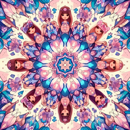 Mandala background. Colorful elements. Vector illustration texture.の素材