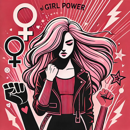 Beautiful girl in comics style. Vector illustration. Fashion girl.の素材