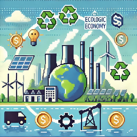 Ecology and environment icons set with green energy symbols flat isolated vector illustrationの素材