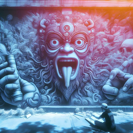 Hindu God Ganesha in the temple.3d renderingの素材