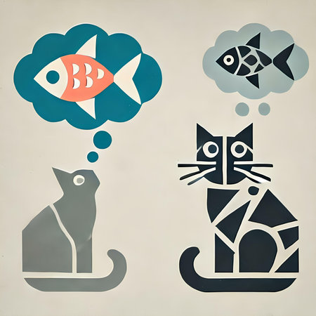 Cat and fish in a cloud. Vector illustration. Eps 10.の素材