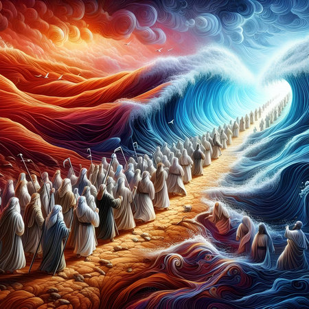 Mystical scene with the image of the holy family. 3D renderingの素材