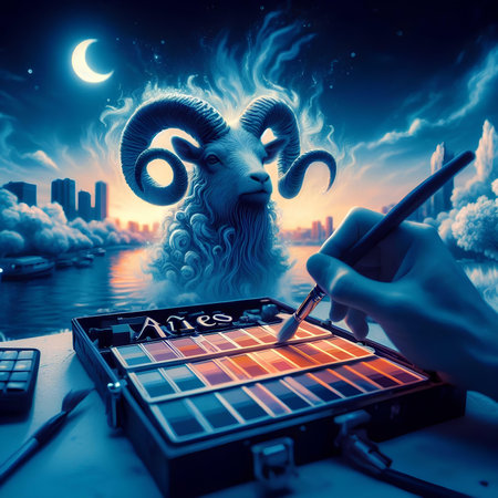 Astrology Zodiac sign Sagittarius on the background of the night cityの素材