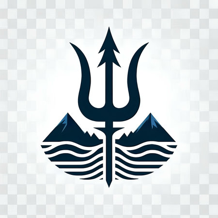 Trident vector icon isolated on transparent background, Trident logo conceptの素材
