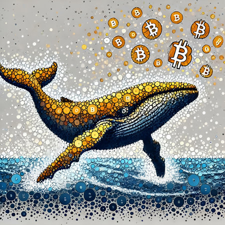 Illustration of a whale jumping out of the ocean with golden coinsの素材
