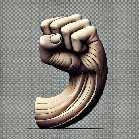 Fist in the form of a human hand. Vector illustration.の素材