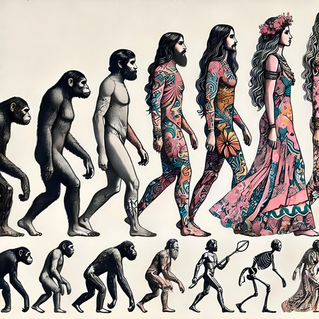 Group of monkeys. Hand drawn vector illustration. Tattoo designs.の素材