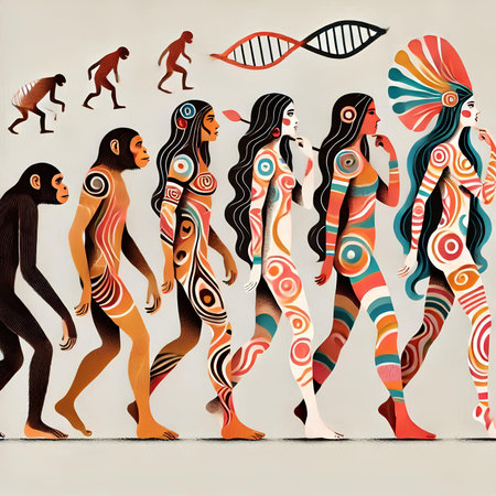 Tribal people. African people in ethnic style. Hand drawn illustration.の素材