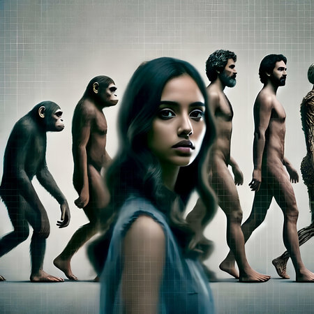 Human Evolution and Evolution Concept as a Group of Human Evolution Evolutionariesの素材