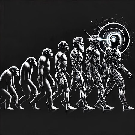 A group of monkeys on a black background. Vector illustration of a group of monkeys.の素材