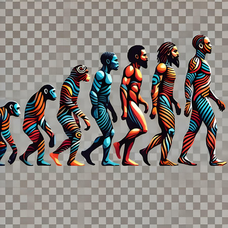 Vector illustration of a group of African people. Human body parts.の素材