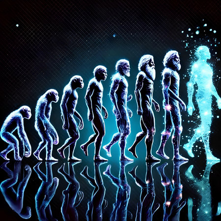Group of people in front of a led screen. Digital illustration.の素材