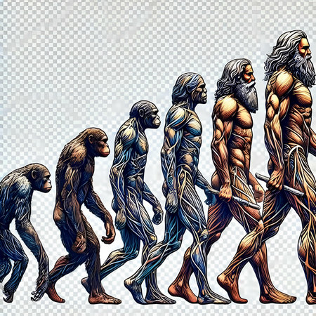 Group of people running, sketch vector illustration isolated on transparent background.の素材