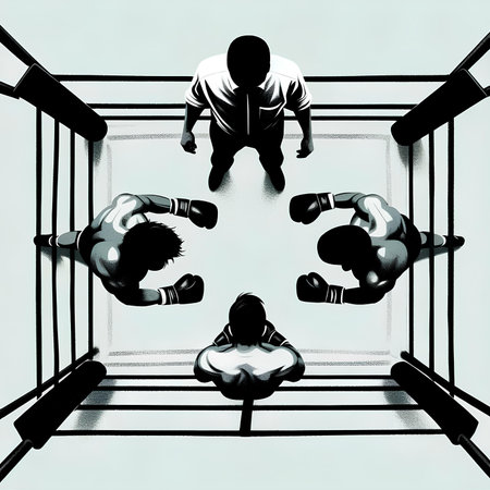 Boxing Silhouettes in a Box. 3D Renderingの素材