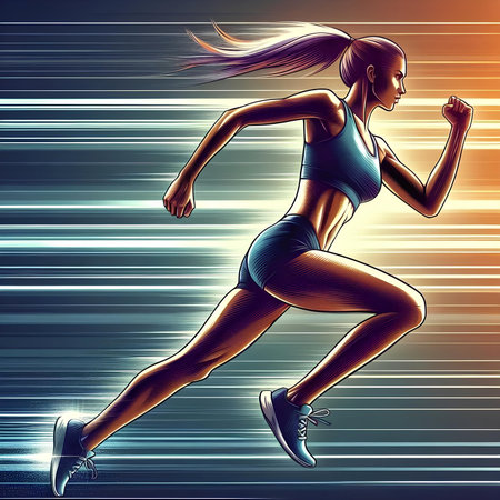 Running woman in sportswear. Sport and fitness concept. vector illustrationの素材