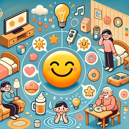 illustration of social media concept in cartoon style with icons and peopleの素材