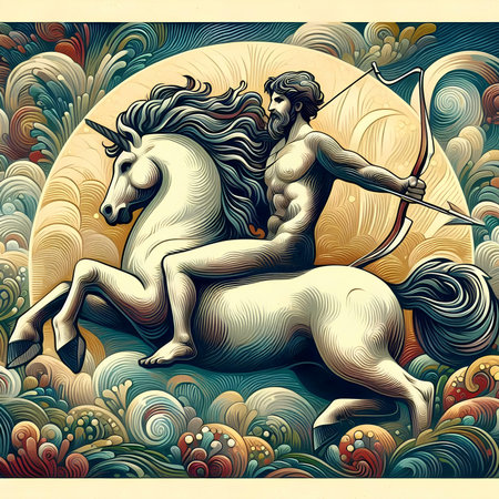 Zodiac sign Sagittarius. Zodiac horse. vector illustrationの素材
