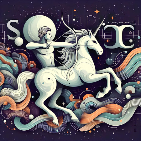 Unicorn on the background of the universe. Vector illustration.の素材