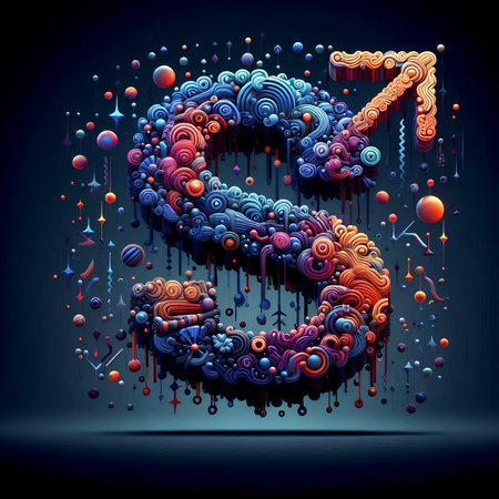 Dollar sign made of colorful 3d bubbles. Vector illustration.の素材