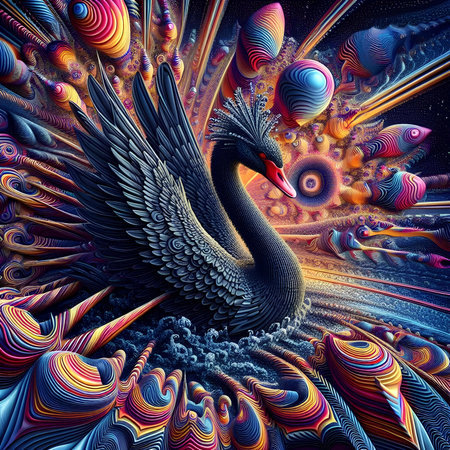 3D surreal illustration. Sacred geometry. Mysterious psychedelic relaxation pattern. Fractal abstract texture. Digital artwork graphic astrology magicの素材