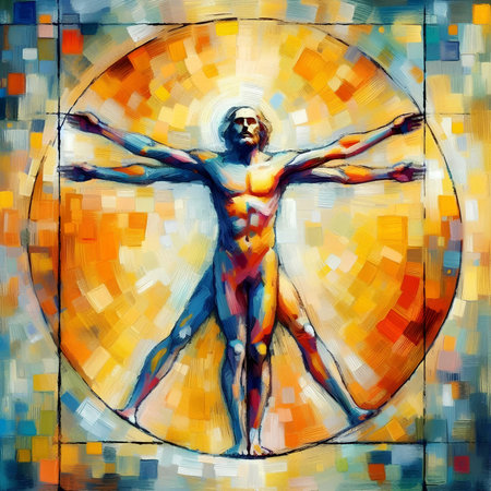 Digital painting of Jesus Christ with cross in the form of a circleの素材