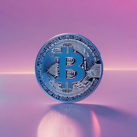 Bitcoin cryptocurrency coin. Digital currency. Cryptocurrency. 3D renderingの素材