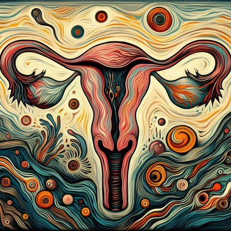Uterus in the form of an abstract pattern. Vector illustration.の素材