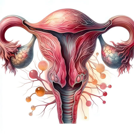 Human anatomy of the uterus. Vector illustration in a realistic style.の素材