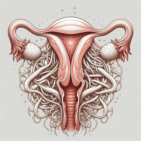 Vector illustration of female reproductive system. Female reproductive system. Human anatomy.の素材