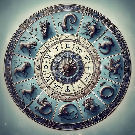 Astronomical clock, Zodiac signs, Taurus, Leo, Virgo, Libraの素材