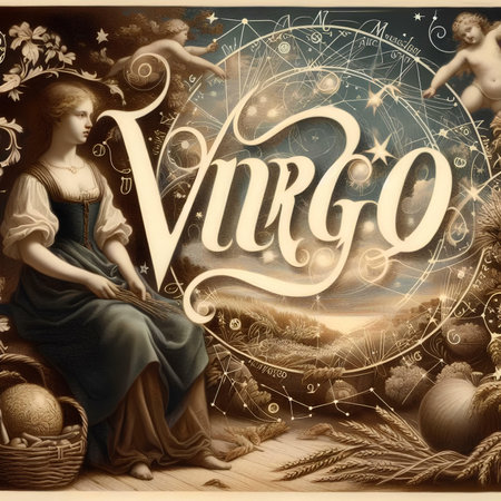 Virgo zodiac sign. Horoscope and astrology conceptの素材