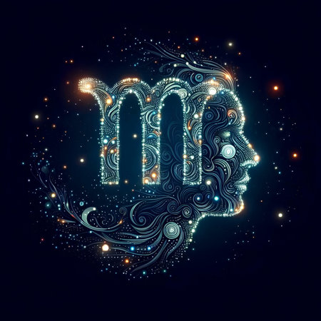 Zodiac sign Virgo. Zodiac symbol. Vector illustration.の素材