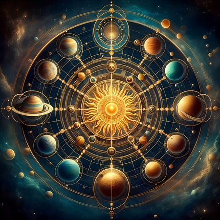 Planets in space. Solar system with planets, stars and galaxies.の素材