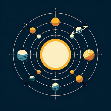 Planets in the solar system. Solar system. Vector illustration.の素材
