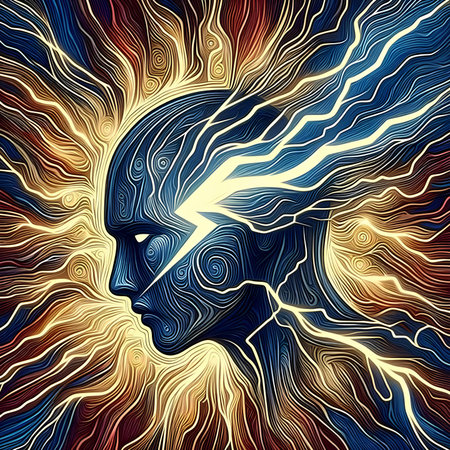 Abstract colorful background with a woman's face and waves. Vector illustration.の素材