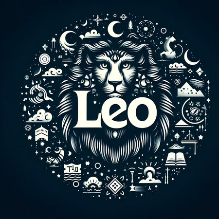 Lion zodiac sign. Zodiac symbol. Vector illustration.の素材