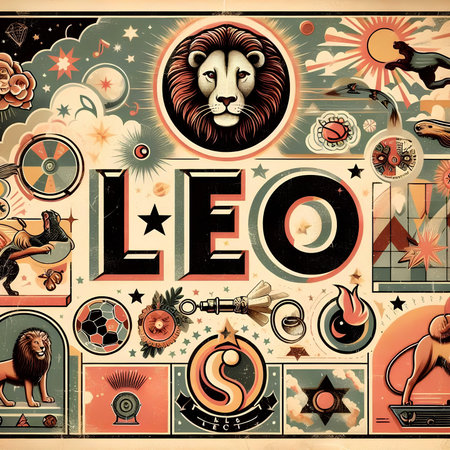 Lion and other symbols of ancient Egypt. Vector illustration.の素材